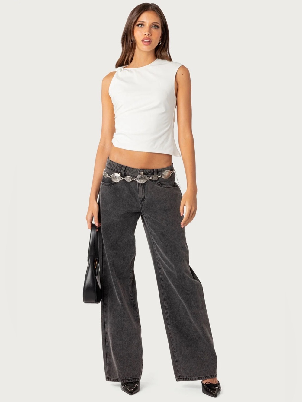 Edikted Washed Low Rise Baggy Jeans